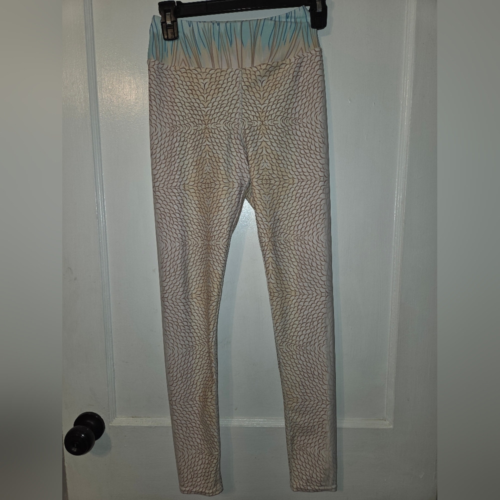 Patterned MERMAID LEGGINGS Mark On Leg, Shown In PHOTO #404